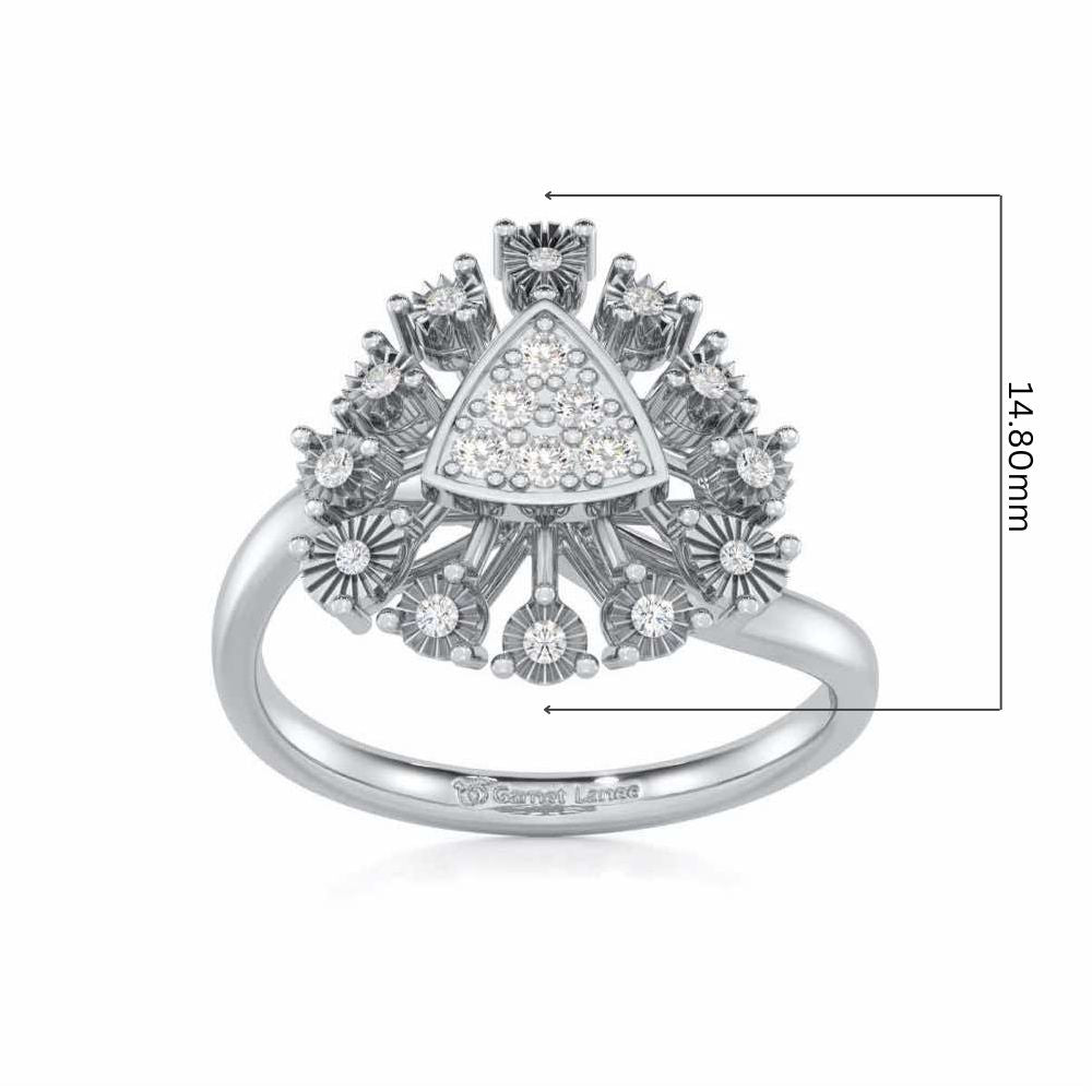 Trillium Silver Ring - White Gold - Image 5