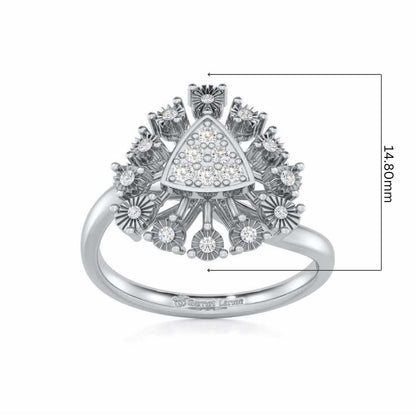 Trillium Silver Ring - White Gold - Image 5