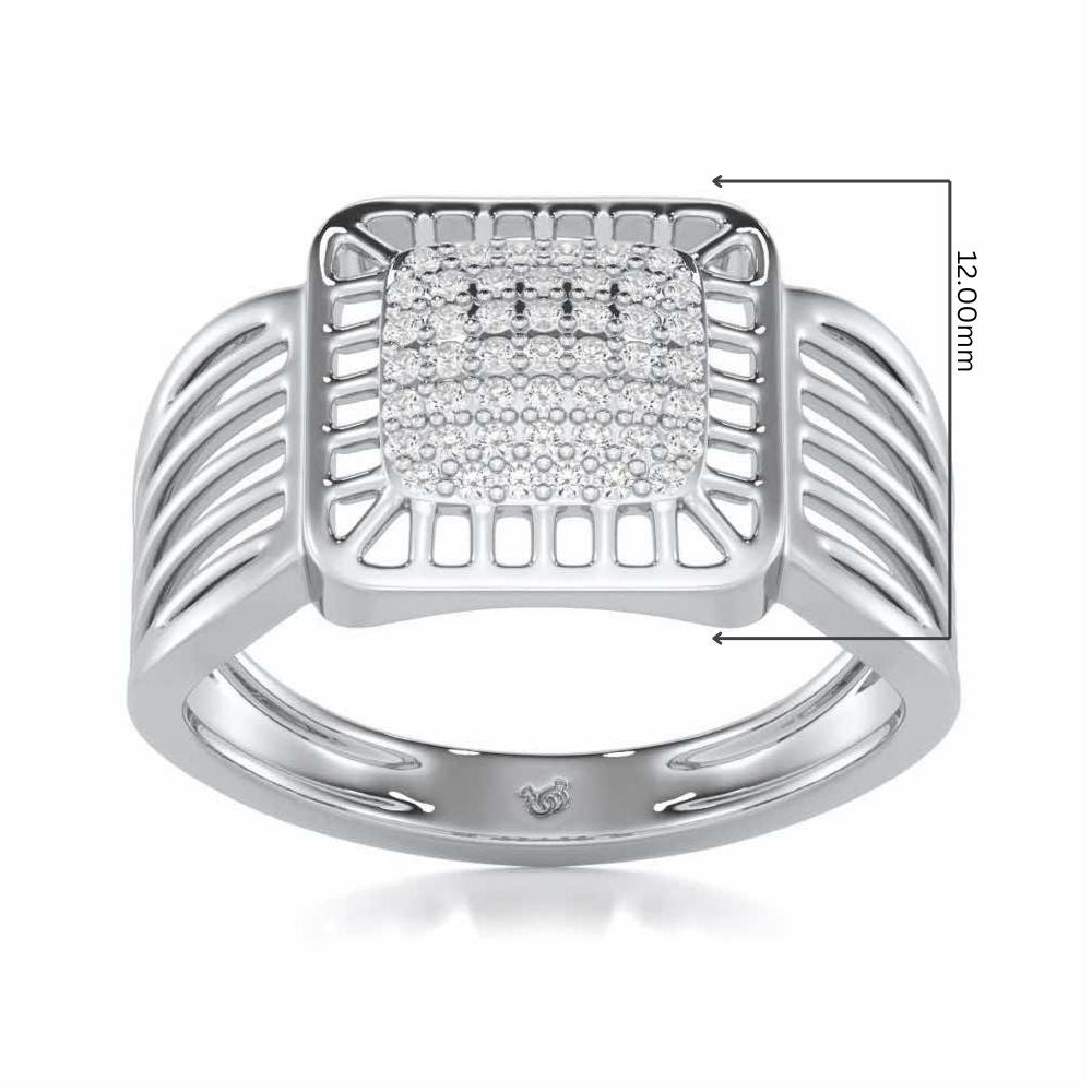 Lakshya Silver Ring For Men - White Gold - Image 5