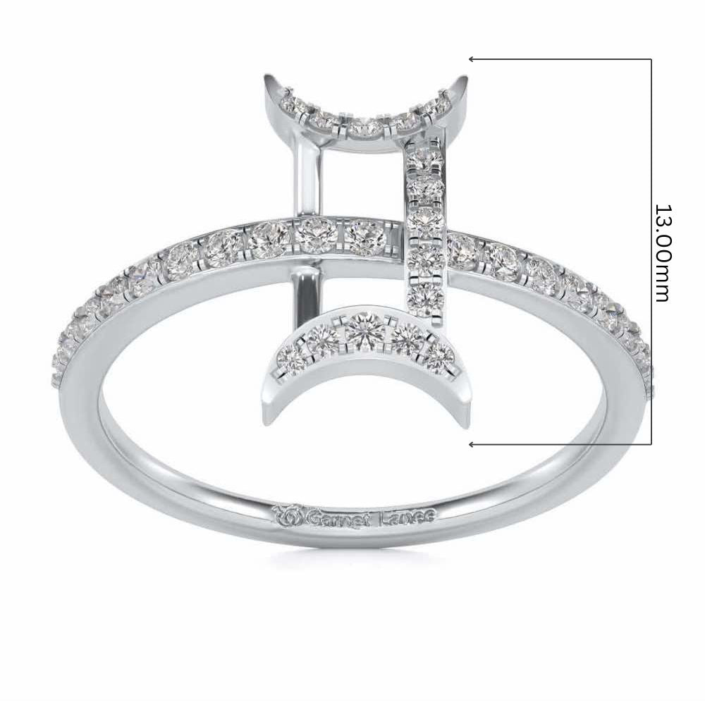 Divine Gemini Silver Ring - White Gold - Image 5