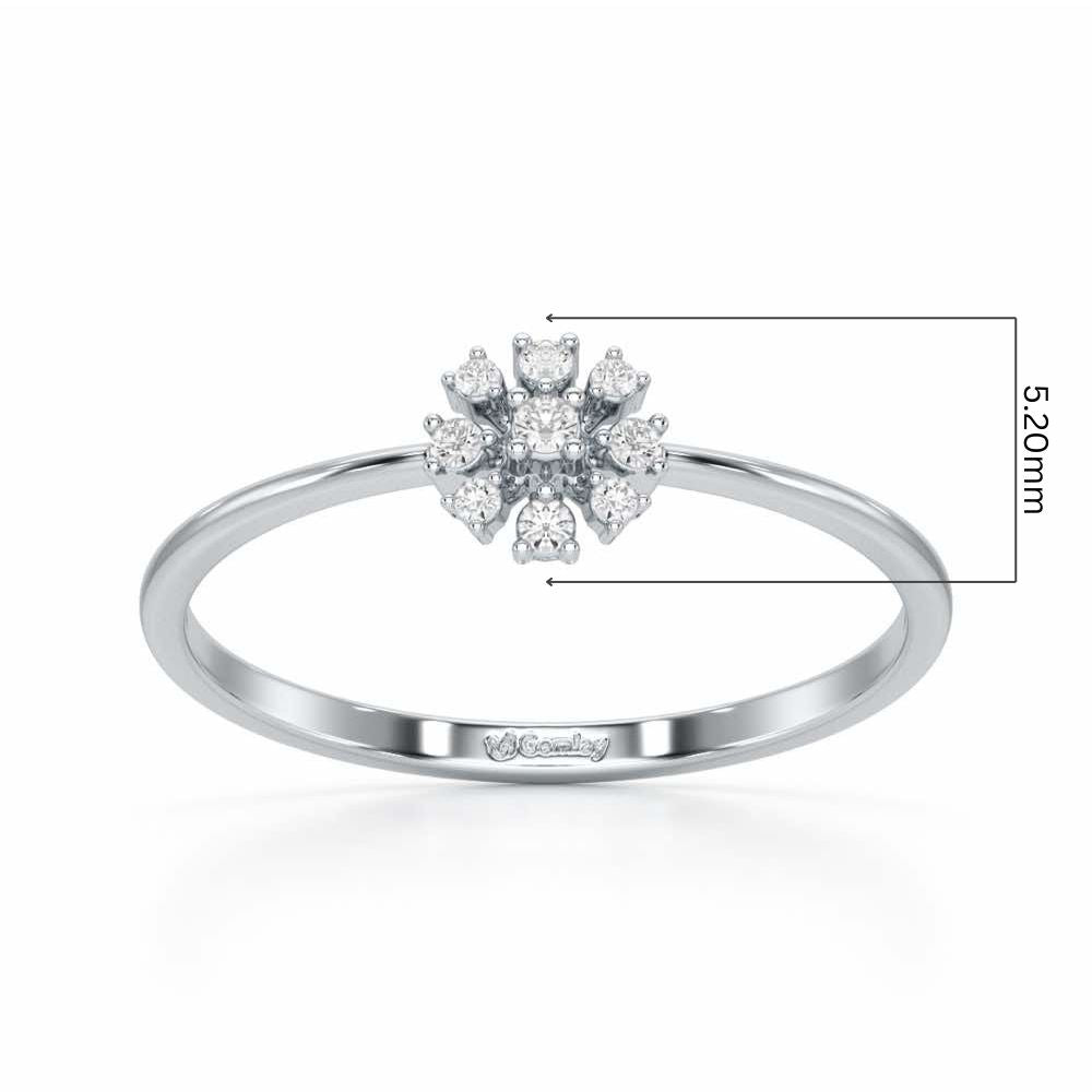 Slender Sparkle Silver Ring - White Gold - Image 5