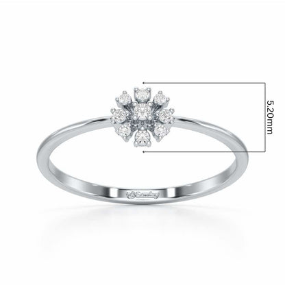 Slender Sparkle Silver Ring - White Gold - Image 5