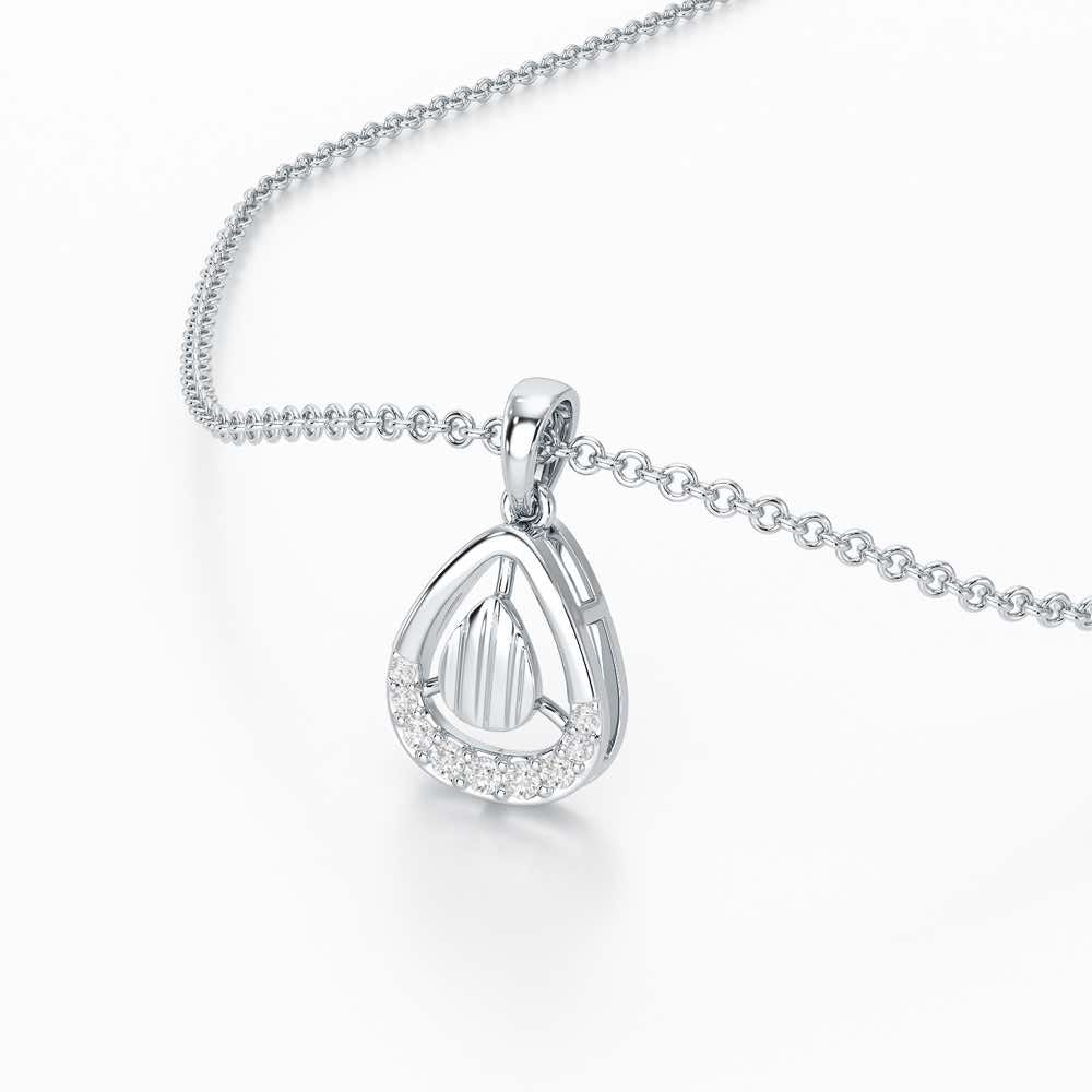 Starlight Charm Silver Pendant - White Gold - Image 2