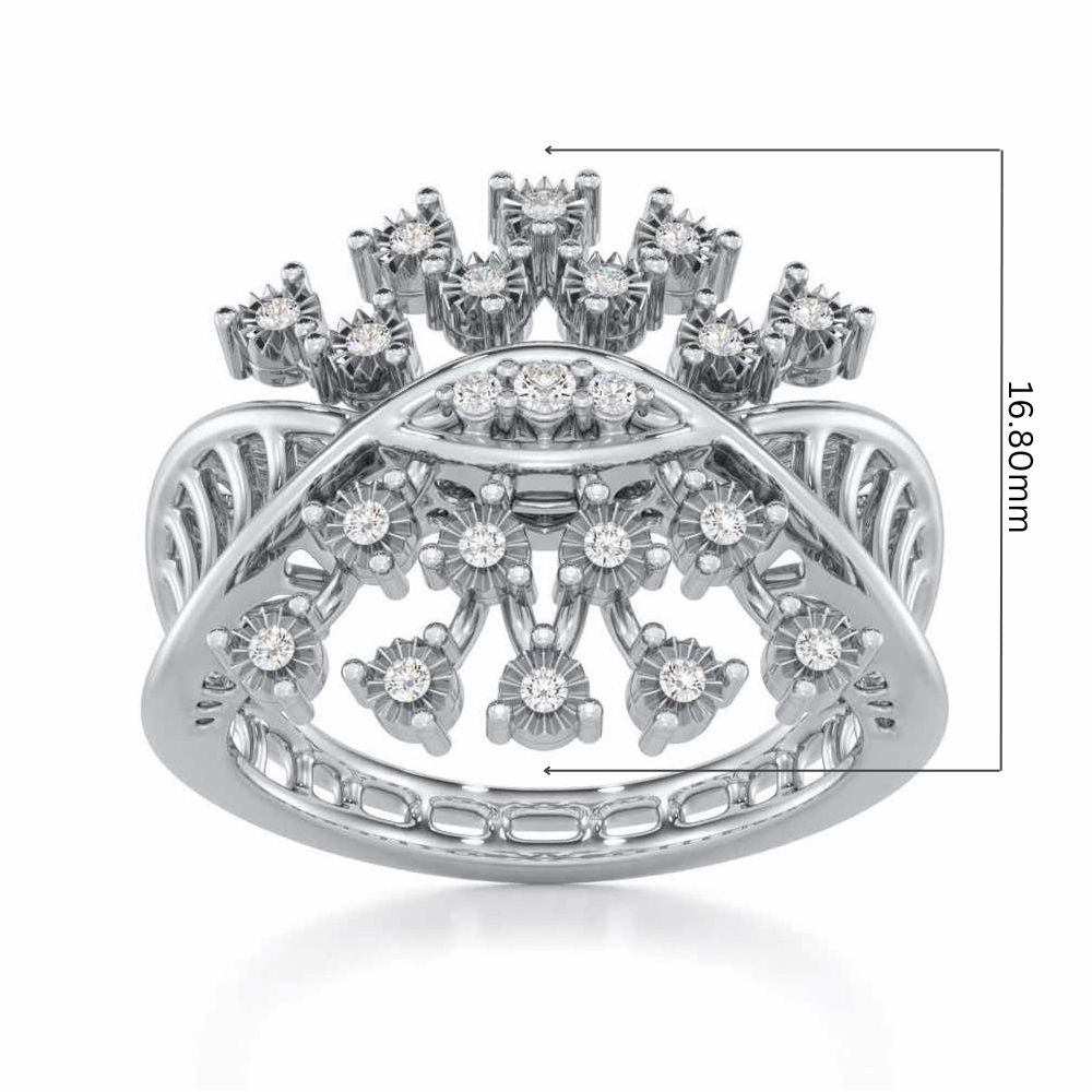 Amazing Glow Silver Ring - White Gold - Image 5