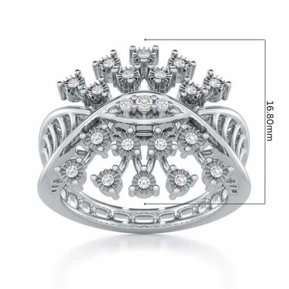 Amazing Glow Silver Ring - White Gold - Image 5