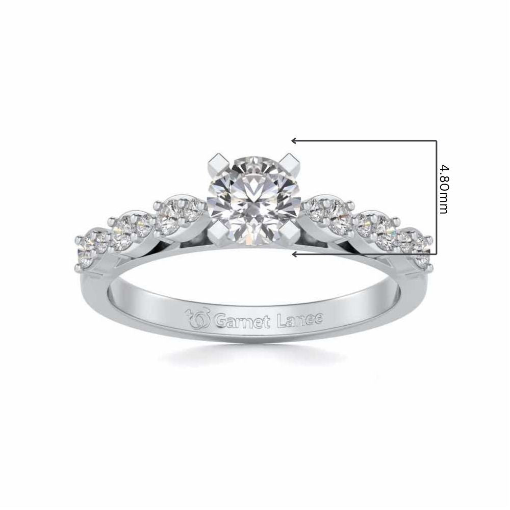 Visionary Solitaire Silver Ring - White Gold - Image 5