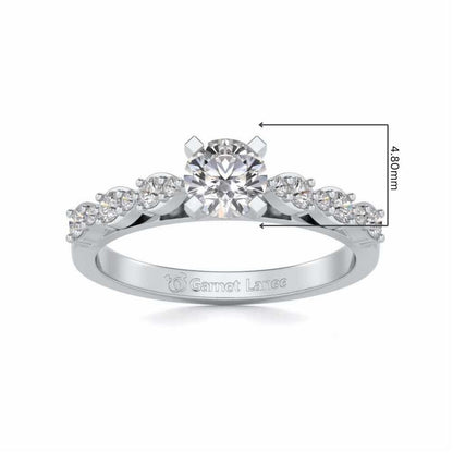 Visionary Solitaire Silver Ring - White Gold - Image 5