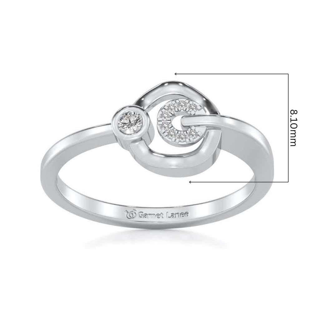 Gibbous Silver Ring - White Gold - Image 5