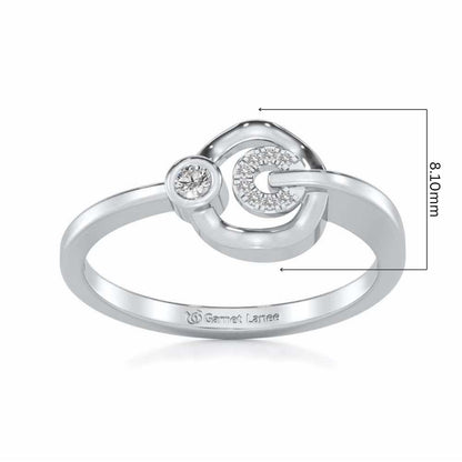 Gibbous Silver Ring - White Gold - Image 5