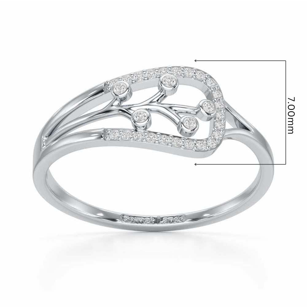 Bliss Vine Silver Ring - White Gold - Image 5