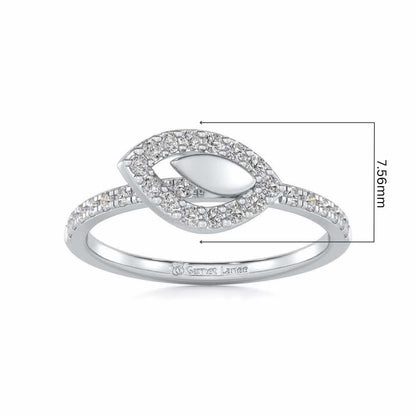 Dainty Leaf Silver Ring - White Gold - Image 5