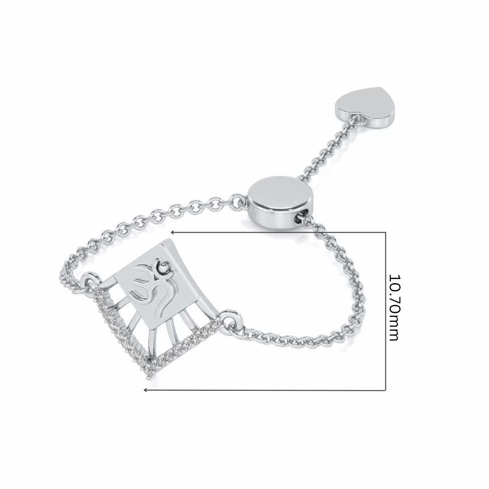 Shiva Crown Adjustable Silver Ring - White Gold - Image 5