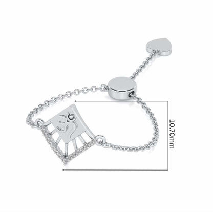 Shiva Crown Adjustable Silver Ring - White Gold - Image 5