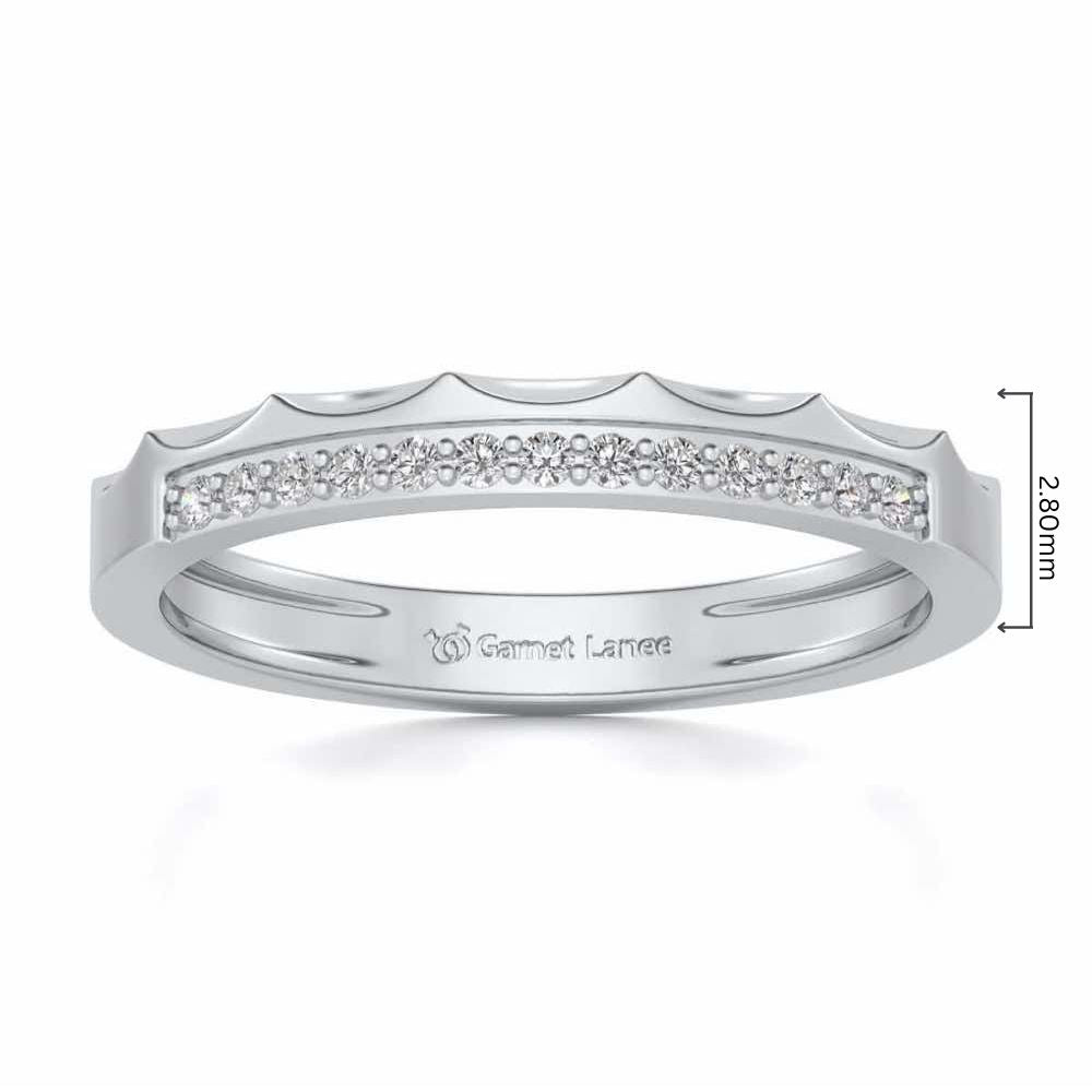 Crowned Silver Band Ring - White Gold - Image 5