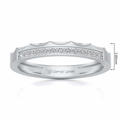 Crowned Silver Band Ring - White Gold - Image 5
