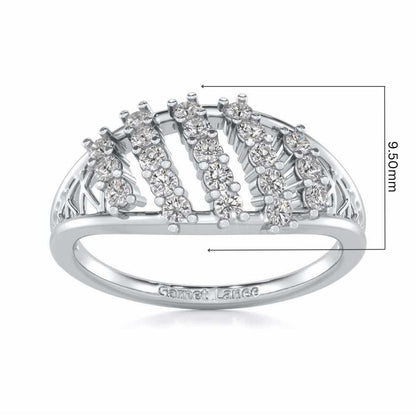 Flora Lattice Silver Ring - White Gold - Image 5
