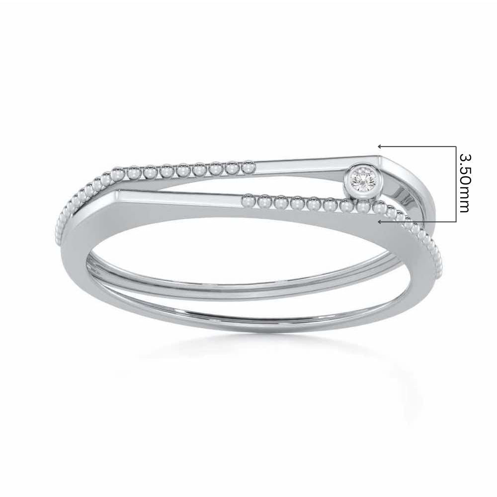Exquisite Embrace Silver Ring - White Gold - Image 5
