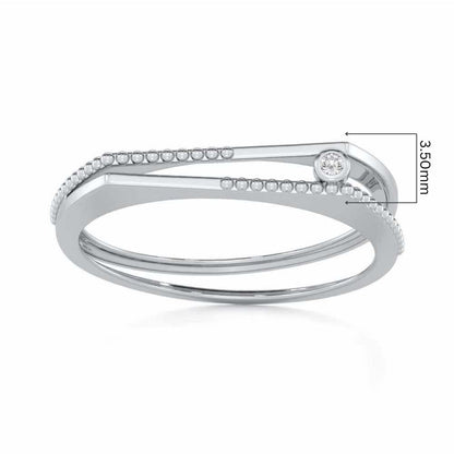Exquisite Embrace Silver Ring - White Gold - Image 5