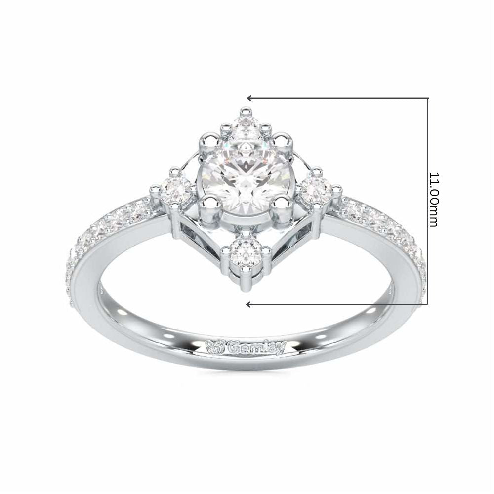 Graceful Opulence Solitaire Ring - White Gold - Image 5