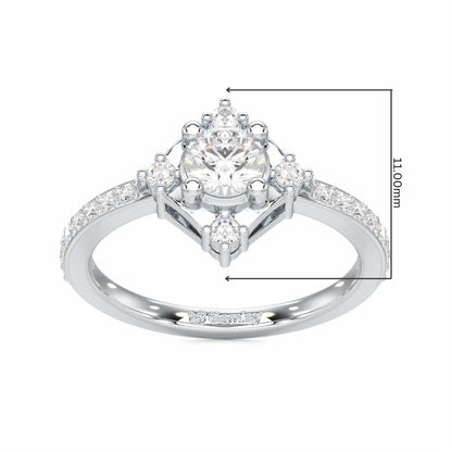 Graceful Opulence Solitaire Ring - White Gold - Image 5