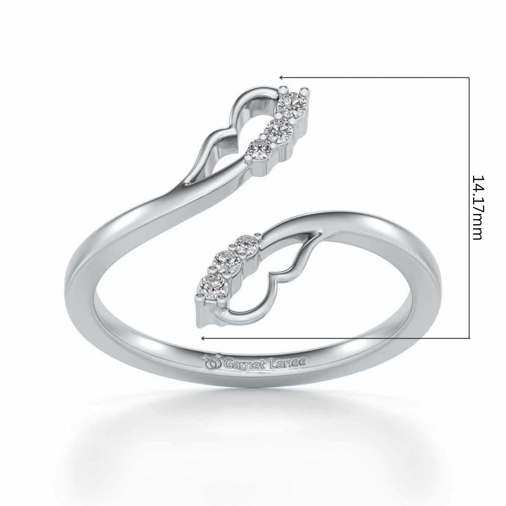 Fronds Silver Ring - White Gold - Image 5