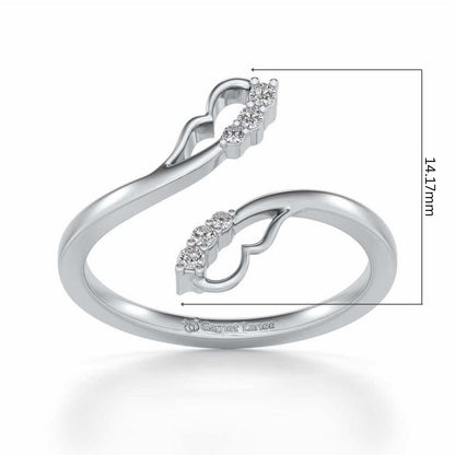 Fronds Silver Ring - White Gold - Image 5