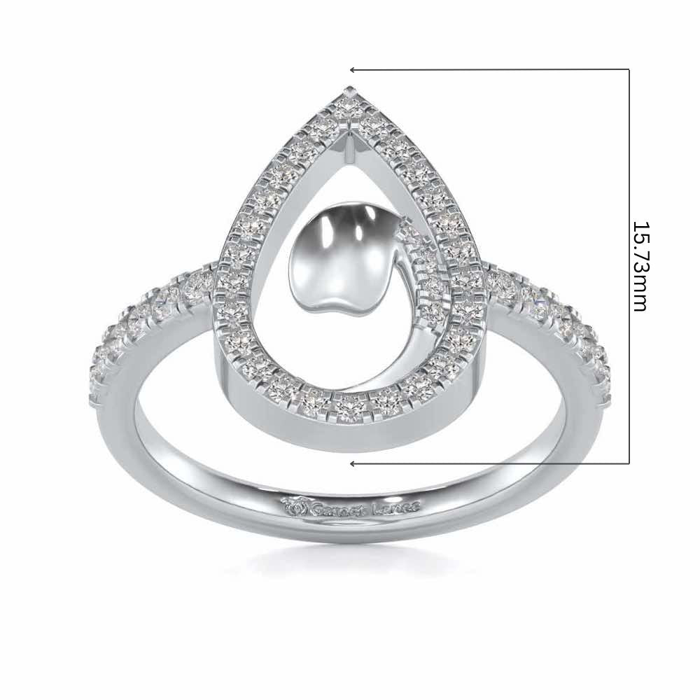 Drop Shine Silver Ring - White Gold - Image 5