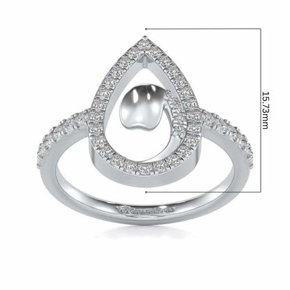 Drop Shine Silver Ring - White Gold - Image 5