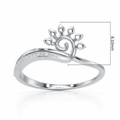 Rise Shine Silver Ring - White Gold - Image 5