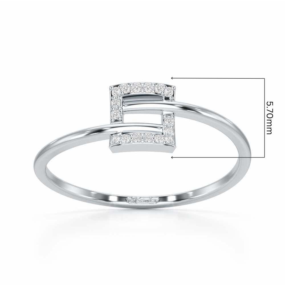 Radiant Square Silver Ring - White Gold - Image 5