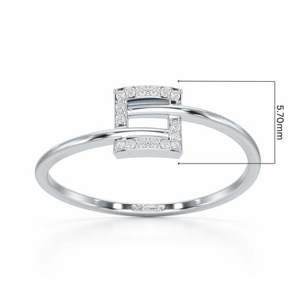 Radiant Square Silver Ring - White Gold - Image 5