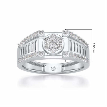 Groovy Ladder Silver Ring For Men - White Gold - Image 5