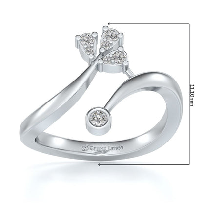 Trio Vignette Silver Ring - White Gold - Image 2