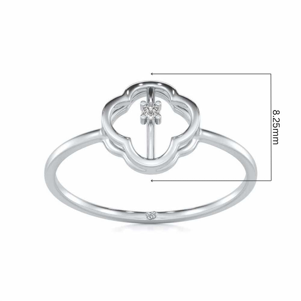 Fenced Flora Silver Ring - White Gold - Image 5