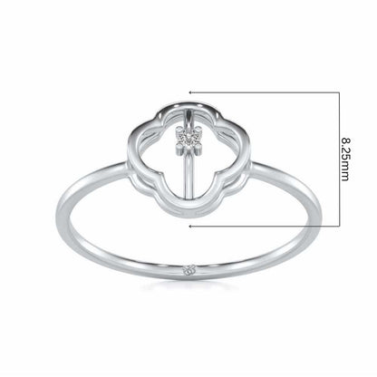 Fenced Flora Silver Ring - White Gold - Image 5