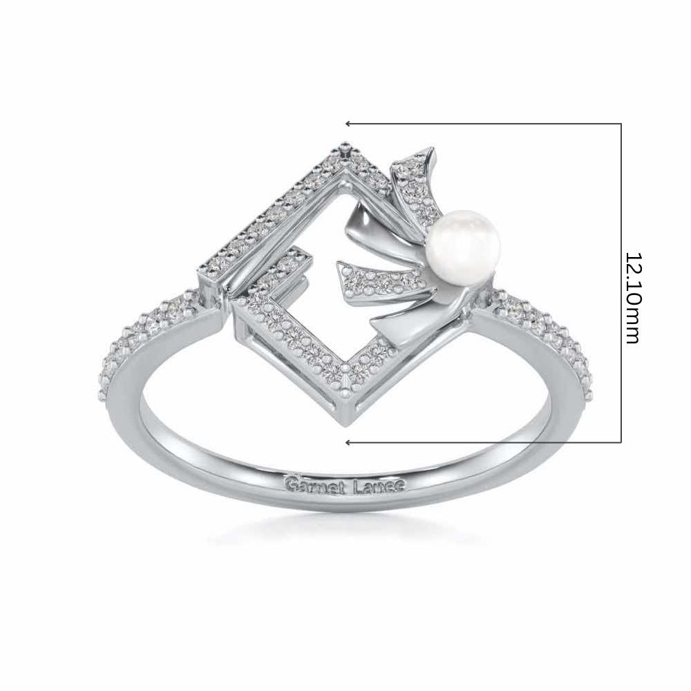 Spinguard Silver Pearl Ring - White Gold - Image 5