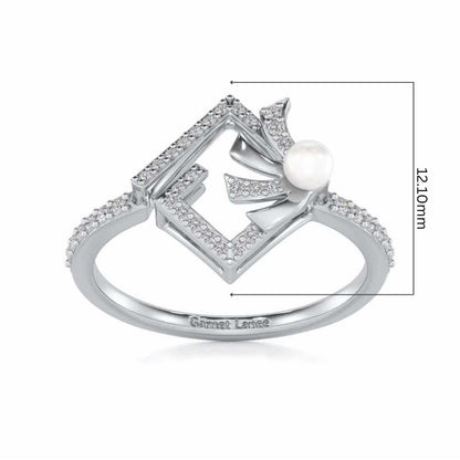 Spinguard Silver Pearl Ring - White Gold - Image 5