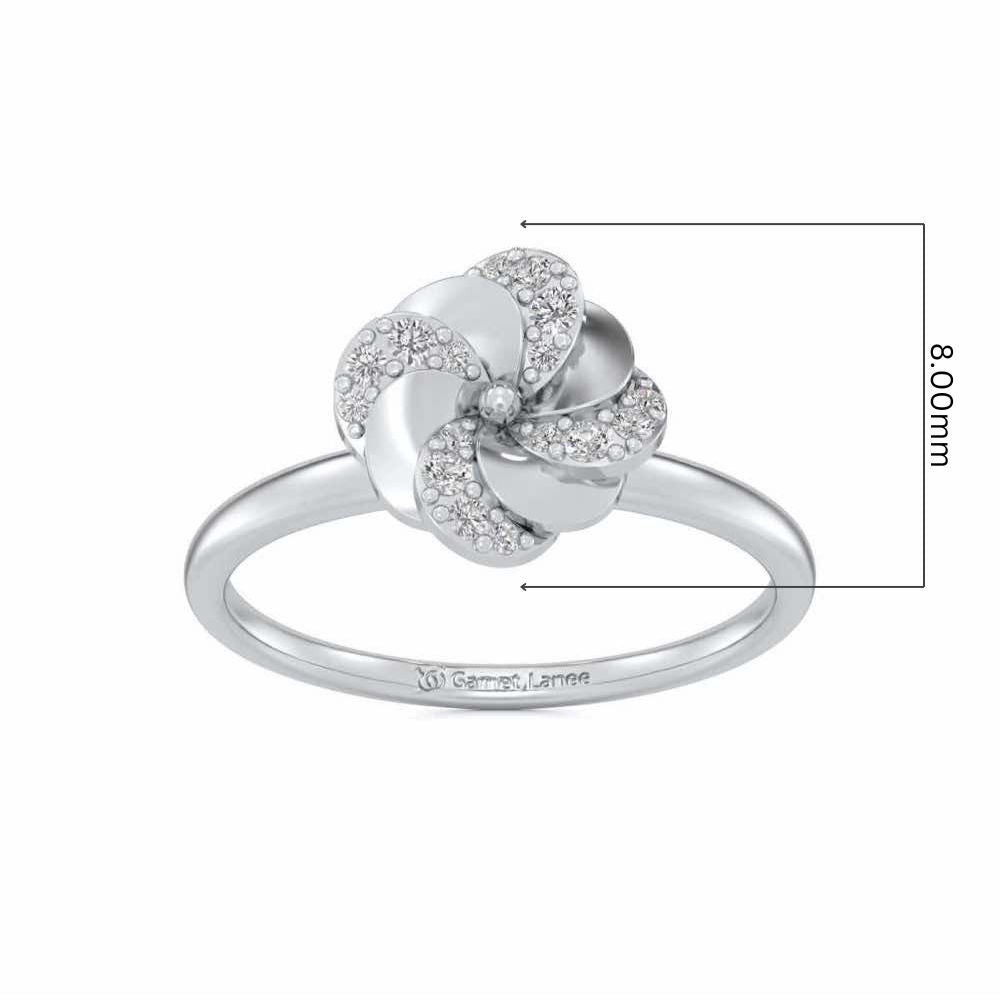 Swirl Glow Silver Ring - White Gold - Image 5