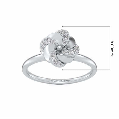 Swirl Glow Silver Ring - White Gold - Image 5