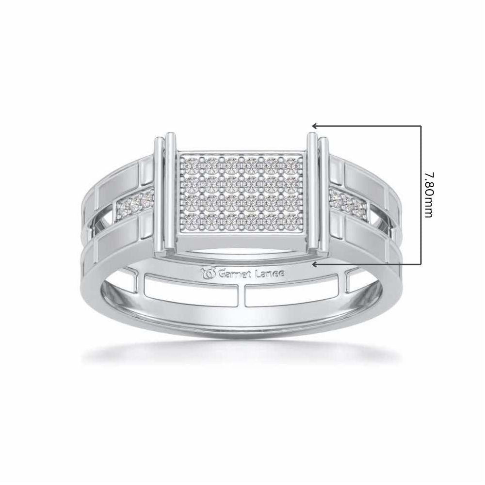 Double Divine Silver Ring For Men - White Gold - Image 5