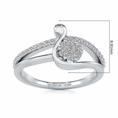 Swan Lake Silver Ring - White Gold - Image 5