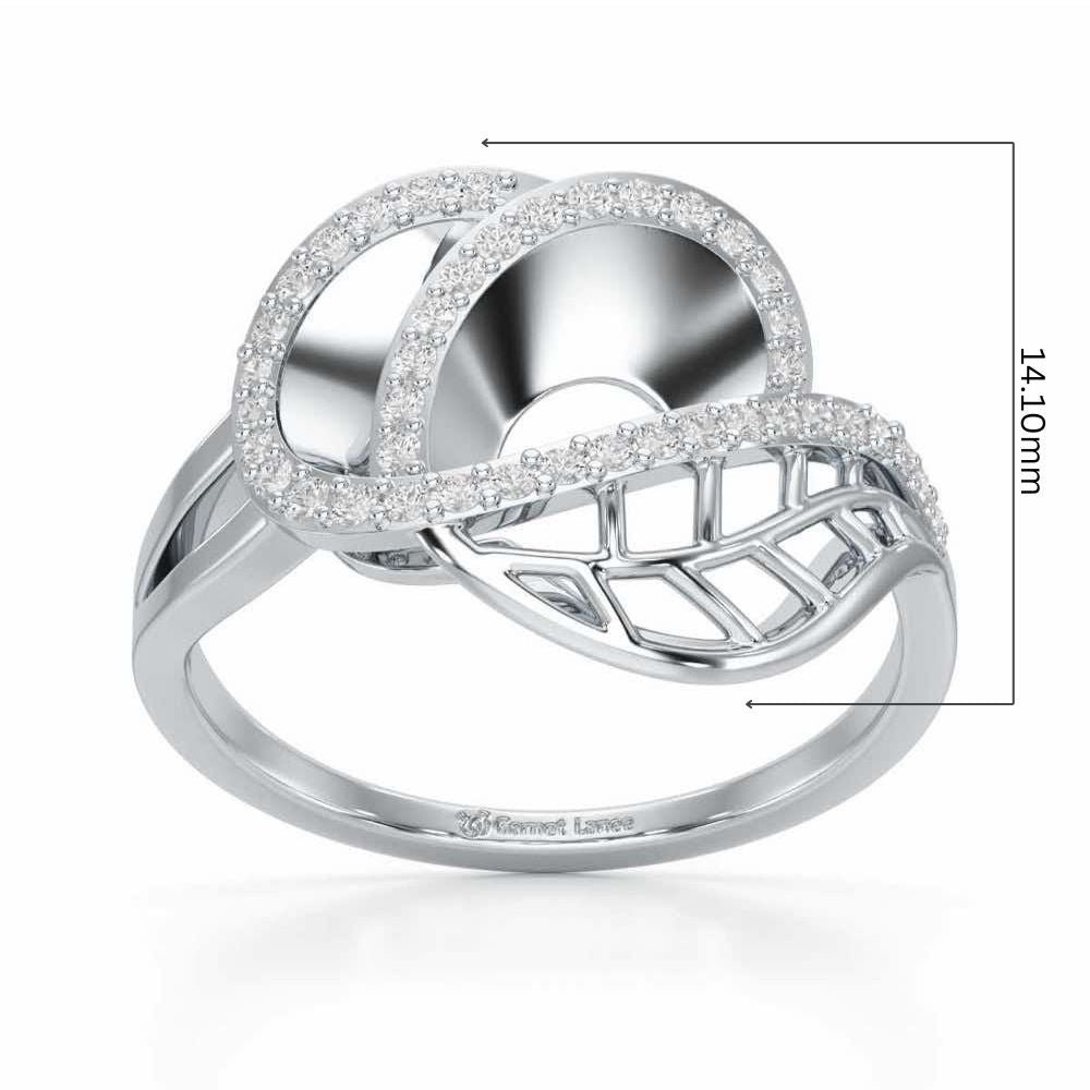 Aurora Orchid Silver Ring - White Gold - Image 5
