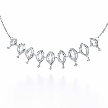 Ocean Serenity Silver Necklace - White Gold - Image 2