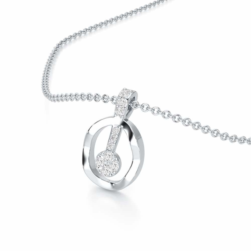 Moonlit Grace Silver Pendant - White Gold - Image 2