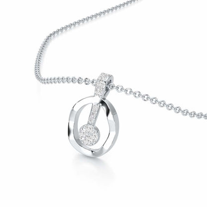 Moonlit Grace Silver Pendant - White Gold - Image 2
