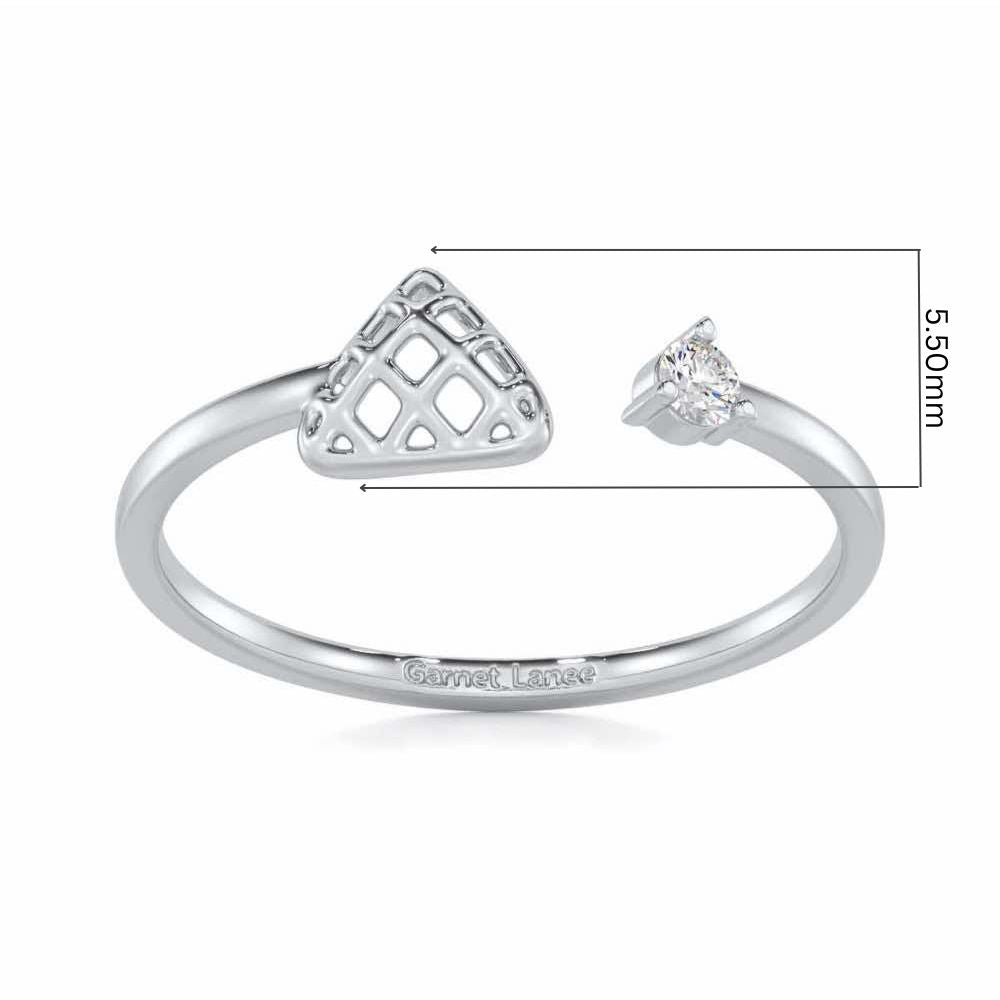 Glittering Grace Silver Ring - White Gold - Image 5