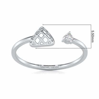 Glittering Grace Silver Ring - White Gold - Image 5