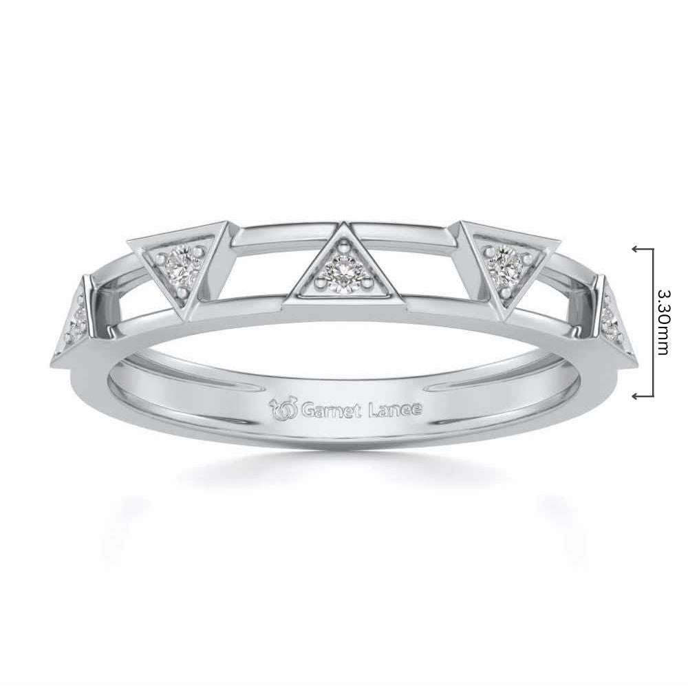 Lucky Pointer Silver Band Ring - White Gold - Image 5