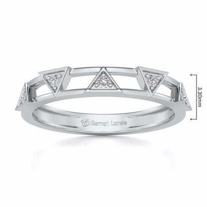 Lucky Pointer Silver Band Ring - White Gold - Image 5