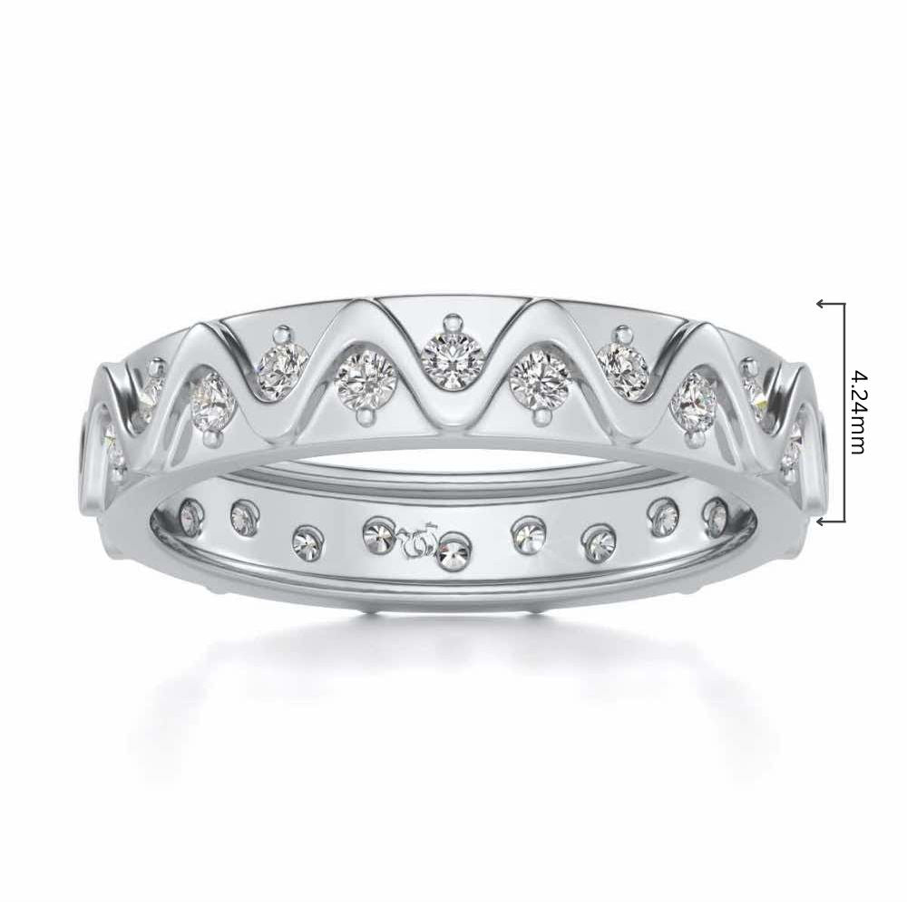 Strands Silver Band Ring - White Gold - Image 5
